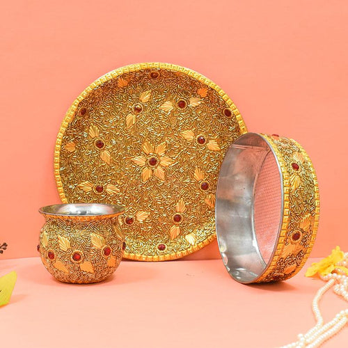 Embellished Karwa Chauth Thali Set