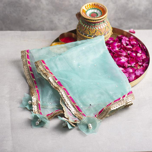 Bedazzle Blue Thali Cover