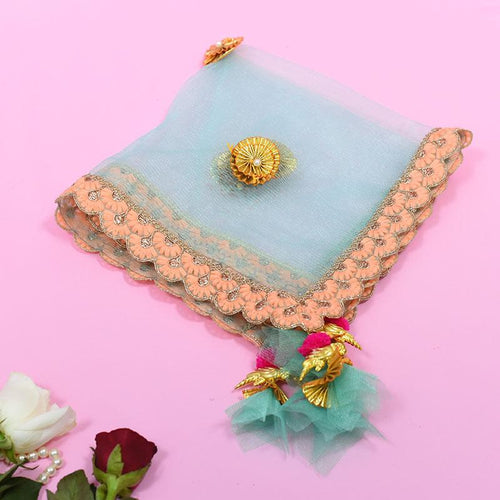 Lush Blue Thali Cover