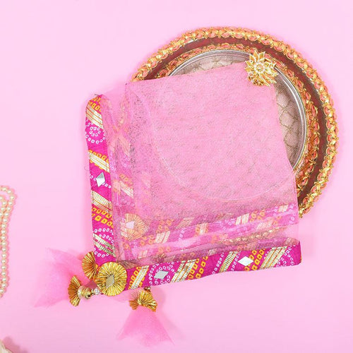 Pastel Pink Jaipuri Thali Cover