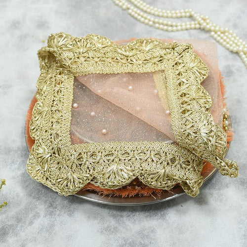 Rose Pink Beaded Thali Cover