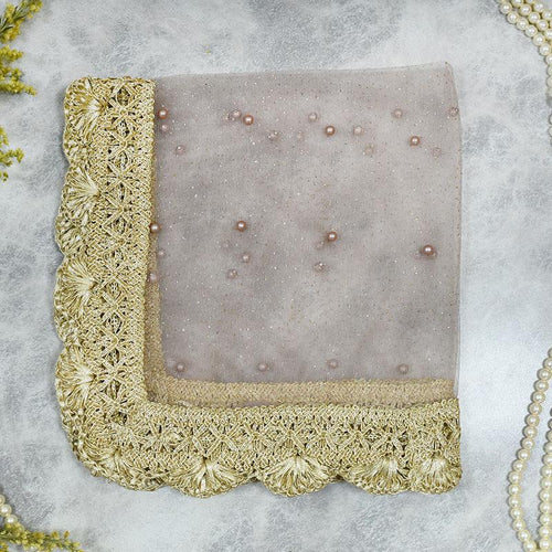 Lilac Gray Beaded Thali Cover