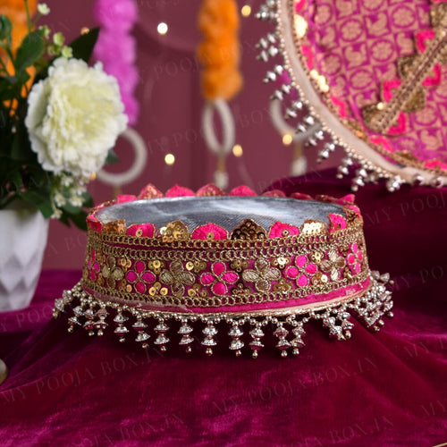 Banarasi Pink Karwa Chauth Thali Set