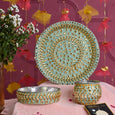 Mint Beaded Karwa Chauth Thali Set