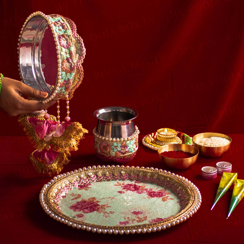 Madeline Sequin Karwa Chauth Thali Set