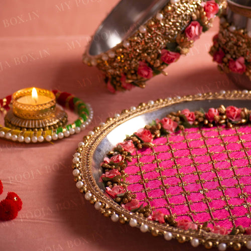 Camellia Fleur Karwa Chauth Thali Set