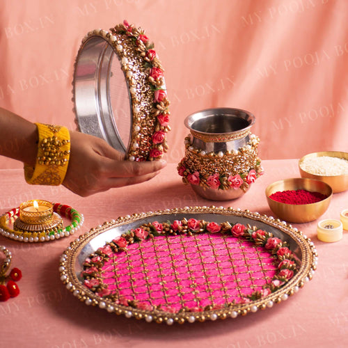 Camellia Fleur Karwa Chauth Thali Set