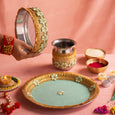 Green Orchid Karwa Chauth Thali Set