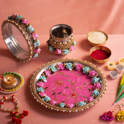 Magnolia Fleur Karwa Chauth Thali Set