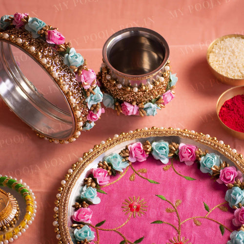 Magnolia Fleur Karwa Chauth Thali Set