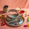 Hydragenea Blue Karwa Chauth Thali Set