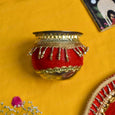 Vibrant Red Bridal Karwa Chauth Thali Set