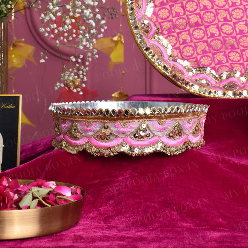 Dazzle Pink Karwa Chauth Thali Set