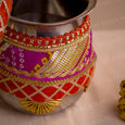 Jaipuri Pink Karwa Chauth Thali Set