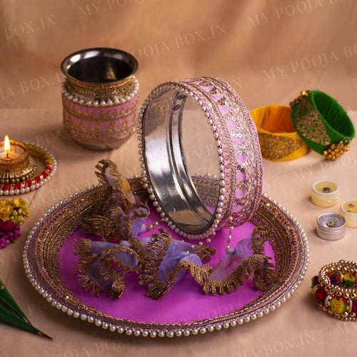 Lavender Karwa Chauth Thali Set