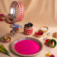 Bellerose Karwa Chauth Peach Thali Set