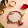 Inaayat Karwa Chauth Thali Set (Blue & Pink)