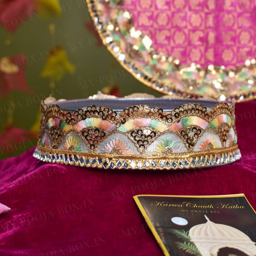 Dazzle Pink Karwa Chauth Thali Set