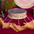 Peach Daisies Karwa Chauth Thali Set