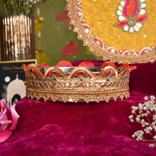 Yellow Maharani Karva Chauth Thali Set