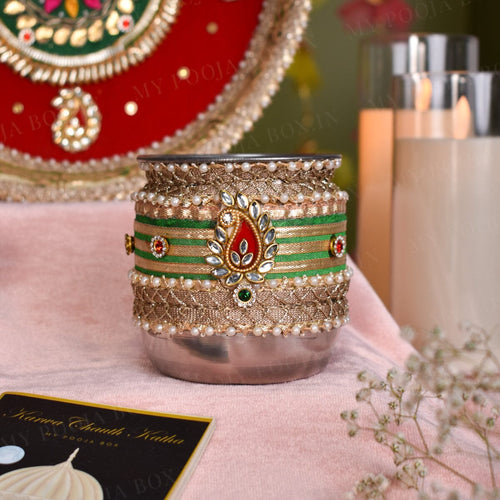 Extravagant Red Karwa Chauth Thali Set