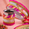 Blooming Peonies Floral Karwa Chauth Thali Set