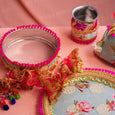 Blooming Peonies Floral Karwa Chauth Thali Set