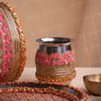 Phenomenal Pink & Peach Karwa Chauth Thali Set