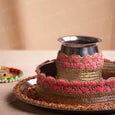 Phenomenal Pink & Peach Karwa Chauth Thali Set