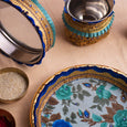 Blissful Blue Flora Karwa Chauth Thali Set