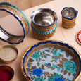 Blissful Blue Flora Karwa Chauth Thali Set