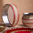 Red Pearl Karwa Chauth Thali Set