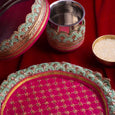 Majestic Mint & Rani Karwa Chauth Thali Set