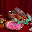 Rani & Mint Jaipuri Karwa Chauth Thali Set