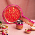 Radiant Rani & Orange Karwa Chauth Thali Set