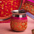 Radiant Rani & Orange Karwa Chauth Thali Set