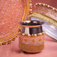 Classy Peach Beaded Karwa Chauth Thali Set