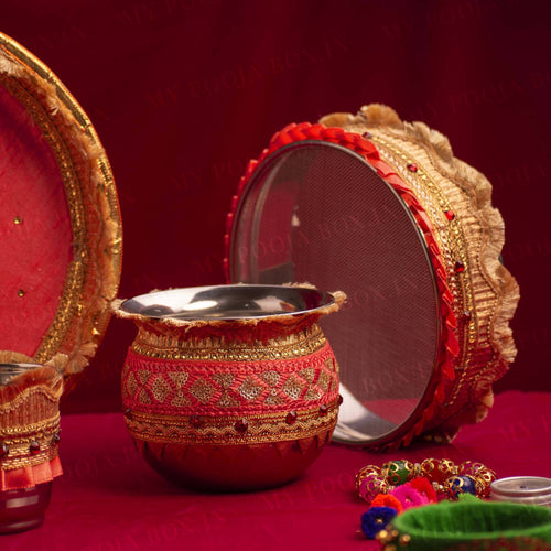 Magnificient Magnolia Flora Karwa Chauth Thali Set