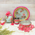 Blooming Peonies Floral Karwa Chauth Thali Set