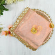 Ravishing Peach & Golden Thali Cover