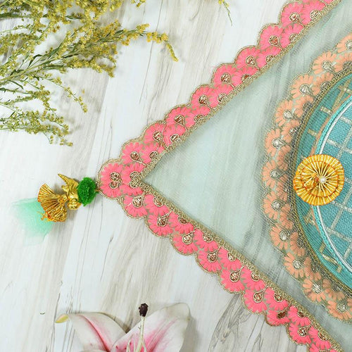 Mint & Pink Thali Cover