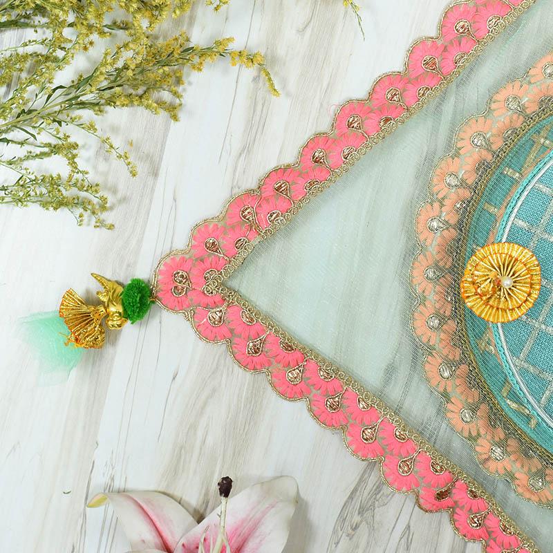 Mint & Pink Thali Cover