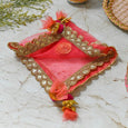 Coral Peach Thali Cover