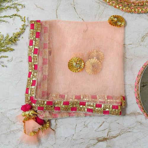 Beautiful Peach Thali Cover