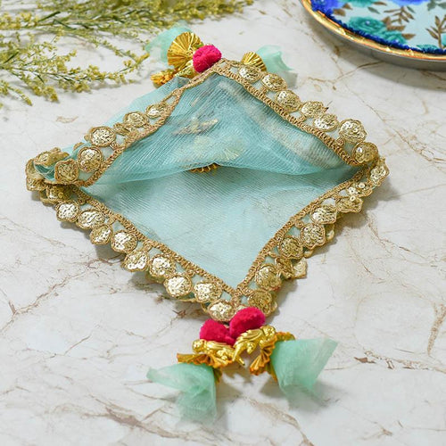 Turquoise Blue Thali Cover