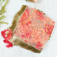 Peach Floral Net Embroidery Thali Cover