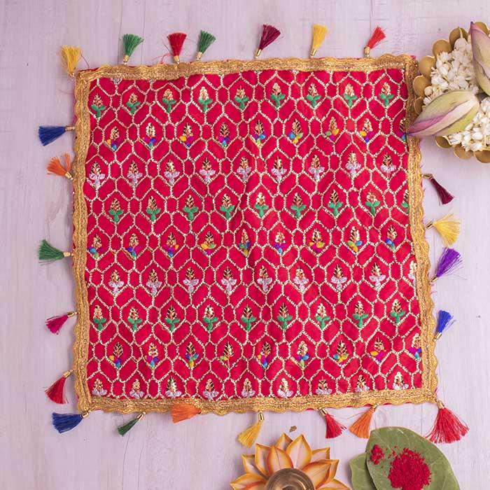 Traditional Square Thali Cover
