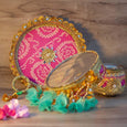 Rani & Mint Jaipuri Karwa Chauth Thali Set