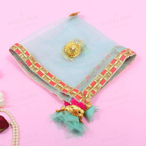 Bedazzle Blue Thali Cover Karwa Chauth