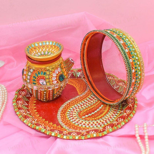 Exquisite Handcrafted Karwa Chauth Thali Set